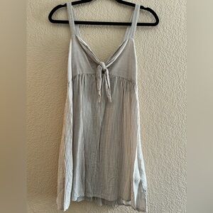 Rhythm Beige Seersucker Tie Front Dress Size S